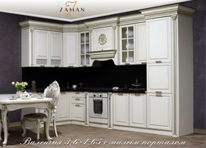 Кухонный гарнитур Валенсия 3,6 (угол 1,65 с малым порталом) Zaman Мебель крем