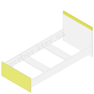 Моби Кровать 90 (каркас), нимфеа альба + униколор желтый