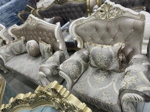 Мягкая мебель Фараон (диван + кресла) Дагестан крем/графит