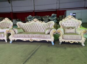 Мягкая мебель Шахрия (диван + кресла) Дагестан крем