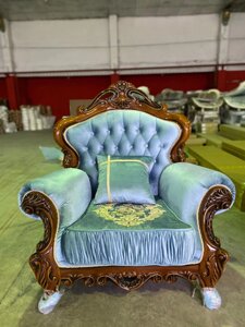 Мягкая мебель Шахрия (диван + кресла) Дагестан орех/бирюза