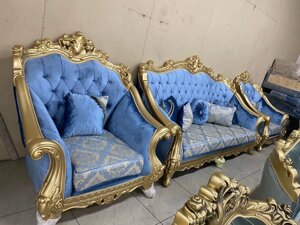 Мягкая мебель Султан (диван + кресла) Дагестан золото