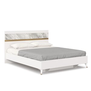 СГ "Айла" Кровать 1600 с кроватным основанием (Белый/Статуарио, исполнение 1)