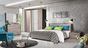 Спальный гарнитур Стефани 4Д КМК Мебель холст серый