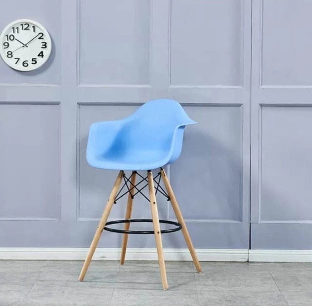 Стул барный Eames DAW Малайзия голубой от компании Color Mebel - фото 1