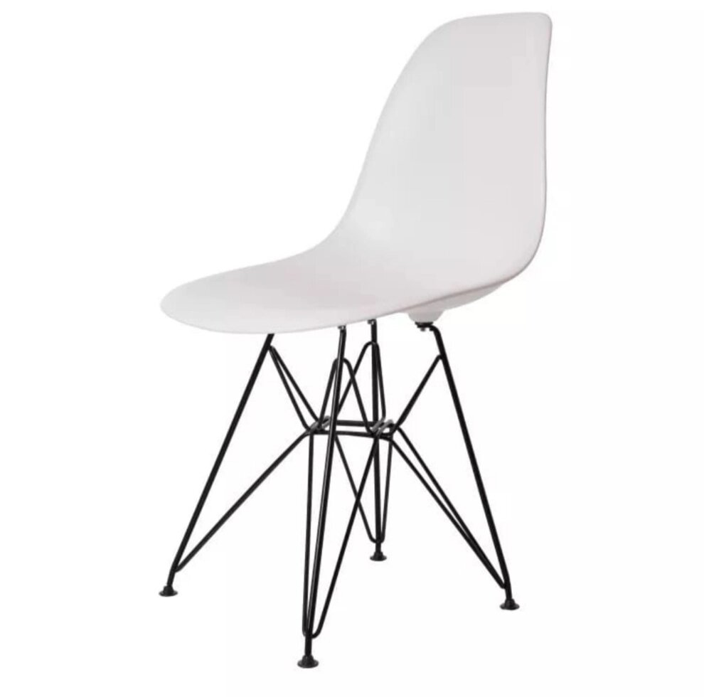 Стул Eames DSR Малайзия (хромированные ножки) белый от компании Color Mebel - фото 1