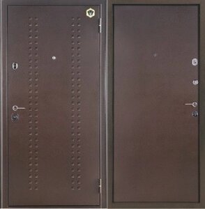 Входная дверь STANDART 70 Сталь 14 Бульдорс (96*205) букле шоколад R-2 Медь