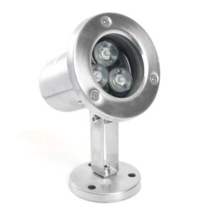 Светодиодный прожектор подводный Feron LL-822, 3W, AC/DC24V, низковольтный, 6400K, металлик, 80*80*130mm, IP68