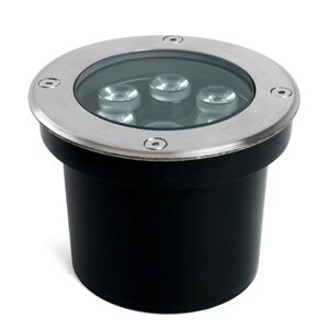 Светодиодный светильник тротуарный (грунтовый) Feron SP2802, 6W, AC/DC12-24V, низковольтный, 3000К, металлик,