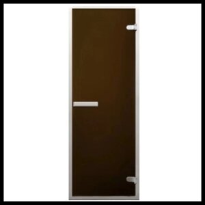Дверь для паровой комнаты Steam Bronze Matted 8х20 (короб - алюминий, стекло - матовое, с порогом)