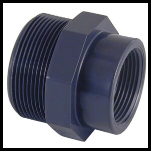 Переход PVC (ПВХ), 1/2" наружняя резьба х 3/4" внутренняя резьба