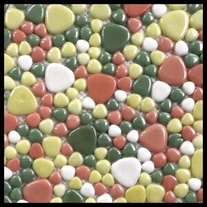 Стеклянная мозайка для бассейна Antarra Drops Mix DIR029-033-023-046 (Коллекция Drops Mix, зелёно-красная)