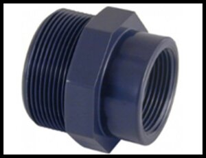 Переход PVC (ПВХ), 1/2" наружняя резьба х 1" внутренняя резьба