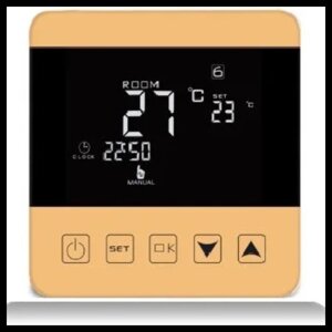 Сенсорный программируемый терморегулятор Touch Heat Gold (16А) для теплого электрического пола