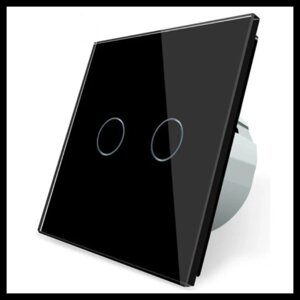 Сенсорный выключатель освещения Touch Me Black (двухлинейный, черный) для паровой комнаты (steam room)
