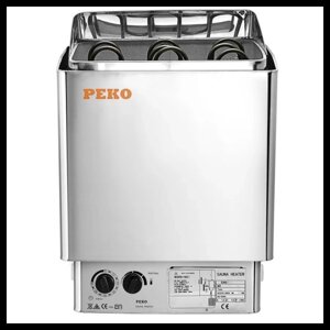 Электрическая печь для сауны Peko EGH-90 Chrome (со встроенным пультом, мощность = 9,0 кВт)
