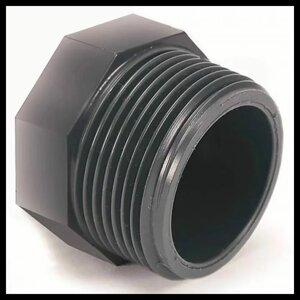 Заглушка для труб PVC 1-1/2", наружняя резьба (ПВХ)