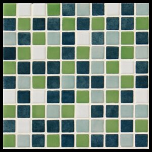 Мозайка стеклянная для бассейна Ezarri Mix 25010-D (коллекция Mix (Deco4), Mix Green, зеленая с серым)