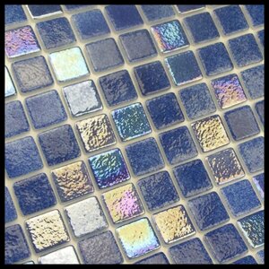 Стеклянная мозаика для бассейна Reviglass Urola (Mix Iris, цвет - синий)