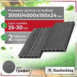 Террасная доска UnoDeck Vintage 15024 мм (Графит)