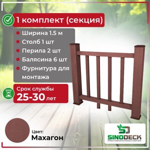 Ограждение из ДПК SinoDeck Fence Махагон