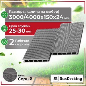 Террасная доска UnoDeck Ultra 15024 мм (Серый)