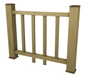 Ограждение из ДПК SinoDeck Fence Натуральное дерево