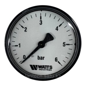 Манометр аксиальный WATTS MDA 63/6 (F+R100) 0-6 бар 63 мм "