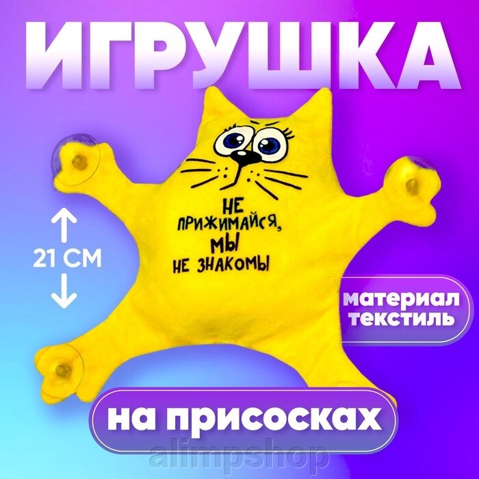 Автоигрушка «Не прижимайся, мы не знакомы», кот, на присосках от компании alimpshop - фото 1