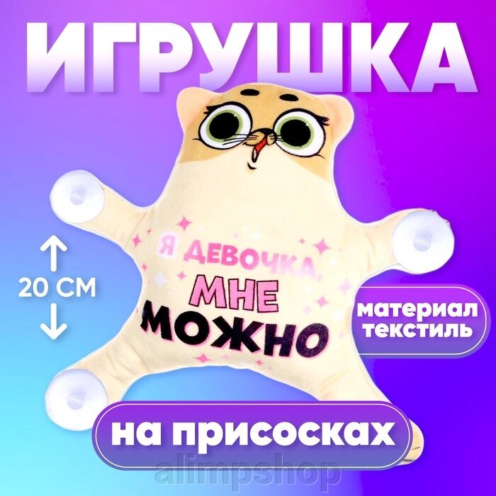 Автоигрушка «Я девочка, мне можно», кот, на присосках от компании alimpshop - фото 1