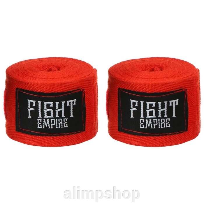 Бинт боксёрский FIGHT EMPIRE 4 м, цвет красный от компании alimpshop - фото 1