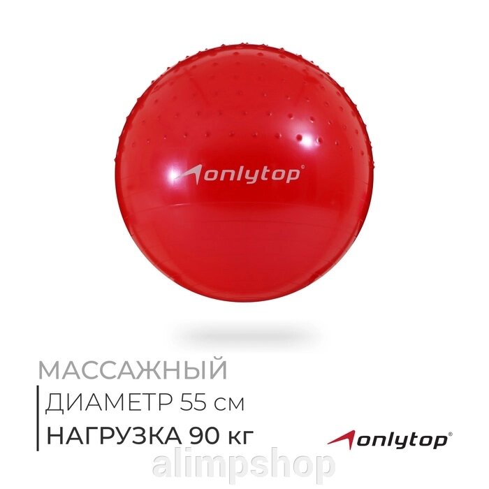 Фитбол ONLYTOP, d=55 см, 700 г, полумассажный, цвета МИКС от компании alimpshop - фото 1