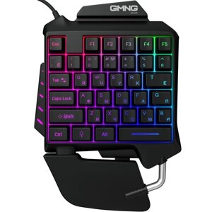 Игровой блок Оклик 703GK черный USB for gamer LED (подставка для запястий) (1533151)