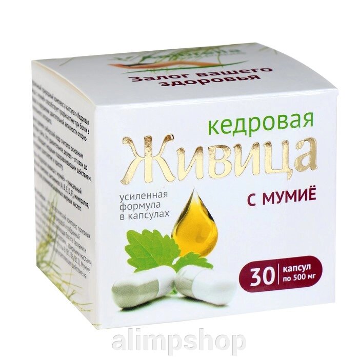 Кедровая живица с мумиё усиленная формула, для суставов, 30 шт. от компании alimpshop - фото 1