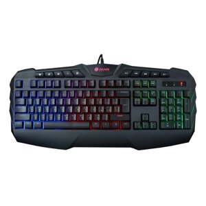 Клавиатура Оклик 777G PSYCHO черный USB Multimedia for gamer LED (подставка для запястий)