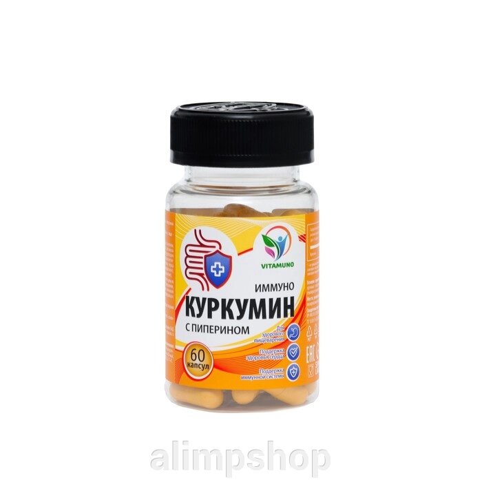 Куркумин с пиперином Иммуно, 60 капсул по 0,4 г от компании alimpshop - фото 1