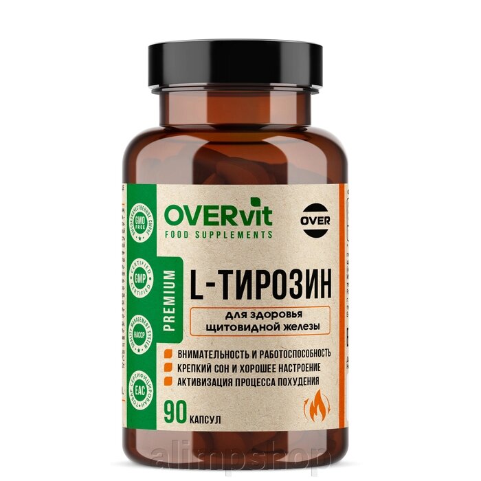 L-тирозин OVERvit, 90 капсул от компании alimpshop - фото 1