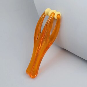 Массажёр для пальцев рук, 15 3,8 3,8 см, 2 ролика, цвет оранжевый