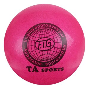 Мяч для гимнастики, 16,5 см, блеск, цвет розовый