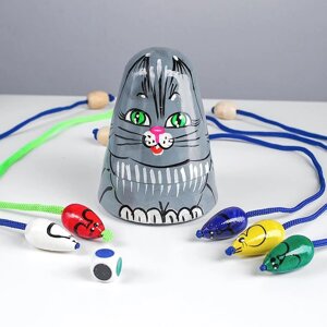 Настольная игра детская «Кошки-мышки», серый кот