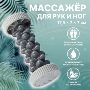 Массажёр для рук и ног, роликовый, 17,5  7  7 см, цвет серый в Алматы от компании alimpshop
