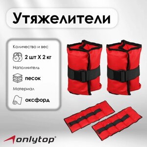 Утяжелители ONLYTOP, 2 шт.  2 кг, цвета МИКС в Алматы от компании alimpshop