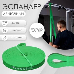 Эспандер ленточный многофункциональный ONLYTOP, 208х1,3х0,5 см, 2-15 кг, цвет зелёный в Алматы от компании alimpshop