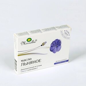 Масло льняное Mirrolla, 100 капсул по 0,3 г в Алматы от компании alimpshop