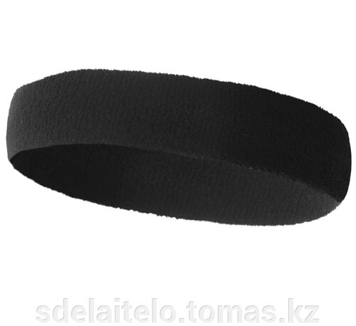 Спортивная повязка на голову , трикотажная, 17 х 5,5 см, цвет чёрный
