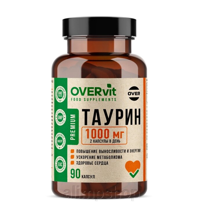 Таурин OVERvit, 90 капсул от компании alimpshop - фото 1