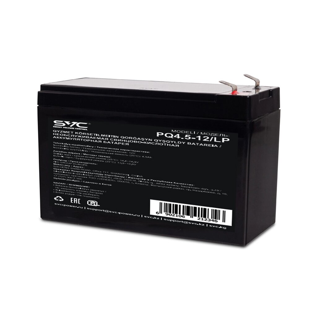 Аккумуляторная батарея SVC PQ4.5-12/LP 12В 4.5 Ач от компании ProfElectro - фото 1