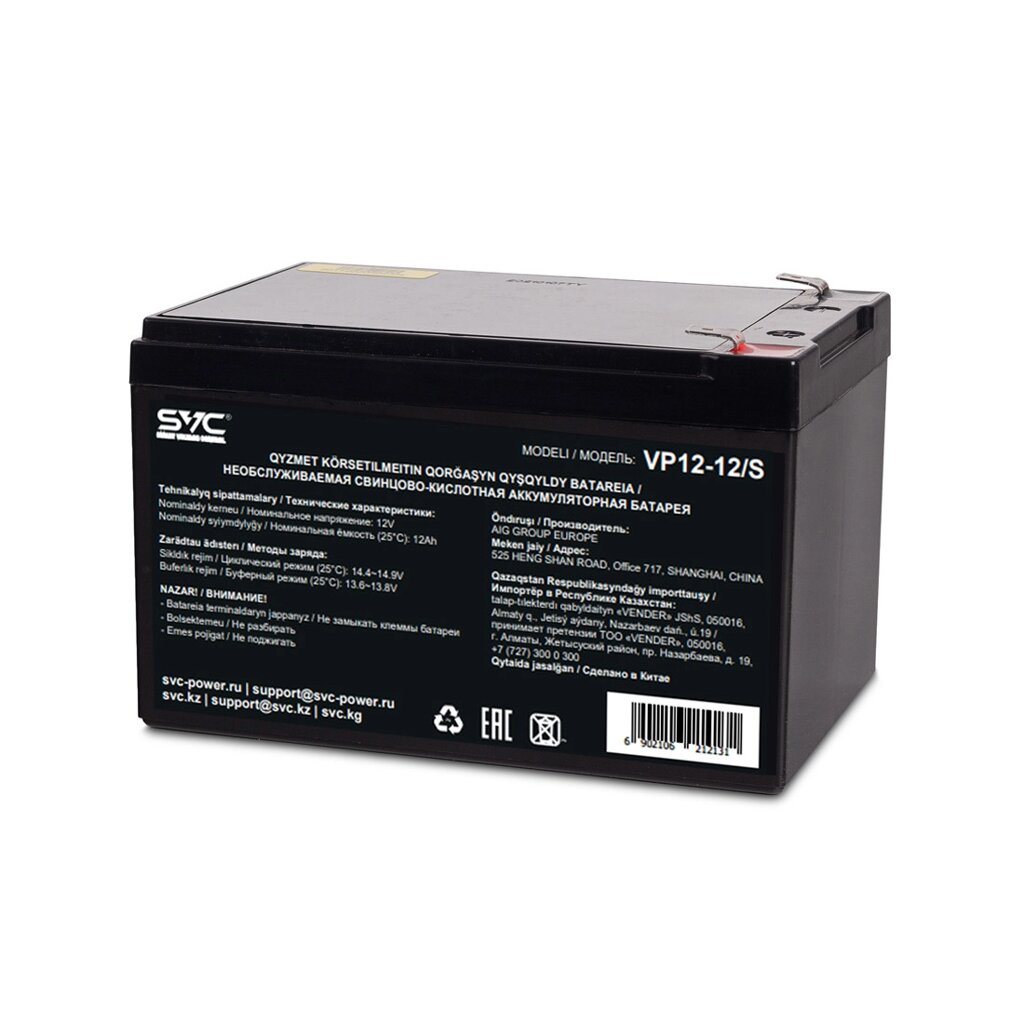 Аккумуляторная батарея SVC VP12-12/S 12В 12 Ач от компании ProfElectro - фото 1
