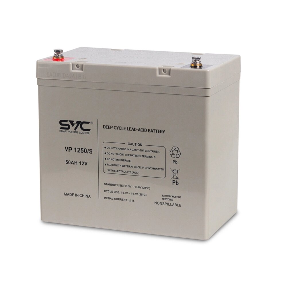 Аккумуляторная батарея SVC VP1250/S 12В 50 Ач (350*165*178) от компании ProfElectro - фото 1
