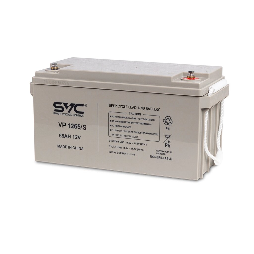 Аккумуляторная батарея SVC VP1265/S 12В 65 Ач (350*165*178) от компании ProfElectro - фото 1